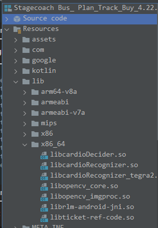 The file directory tree showing the shared library location